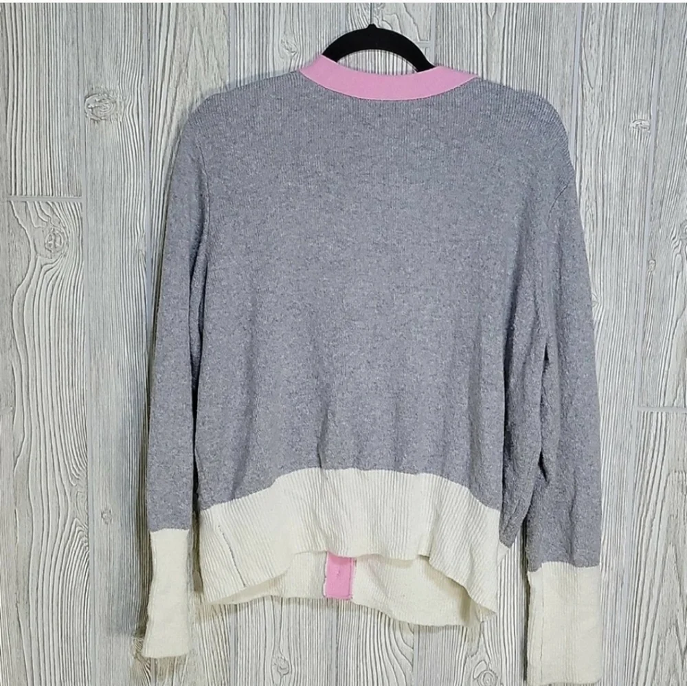 NEW Pop Sugar Heather Grey Colorblock Cardigan Sweater Super Soft XXL - Picture 5 of 6